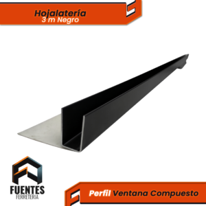 Perfil Hojalata Ventana Compuesto Negro