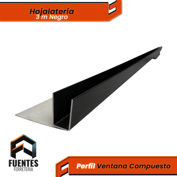 Perfil Hojalata Ventana Compuesto Negro