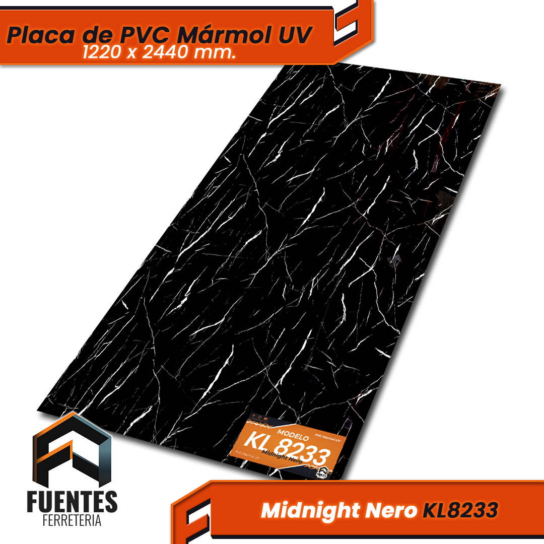 Placa de PVC Midnight Nero KL8233 / 1220 x 2440 mm. - Imagen 2