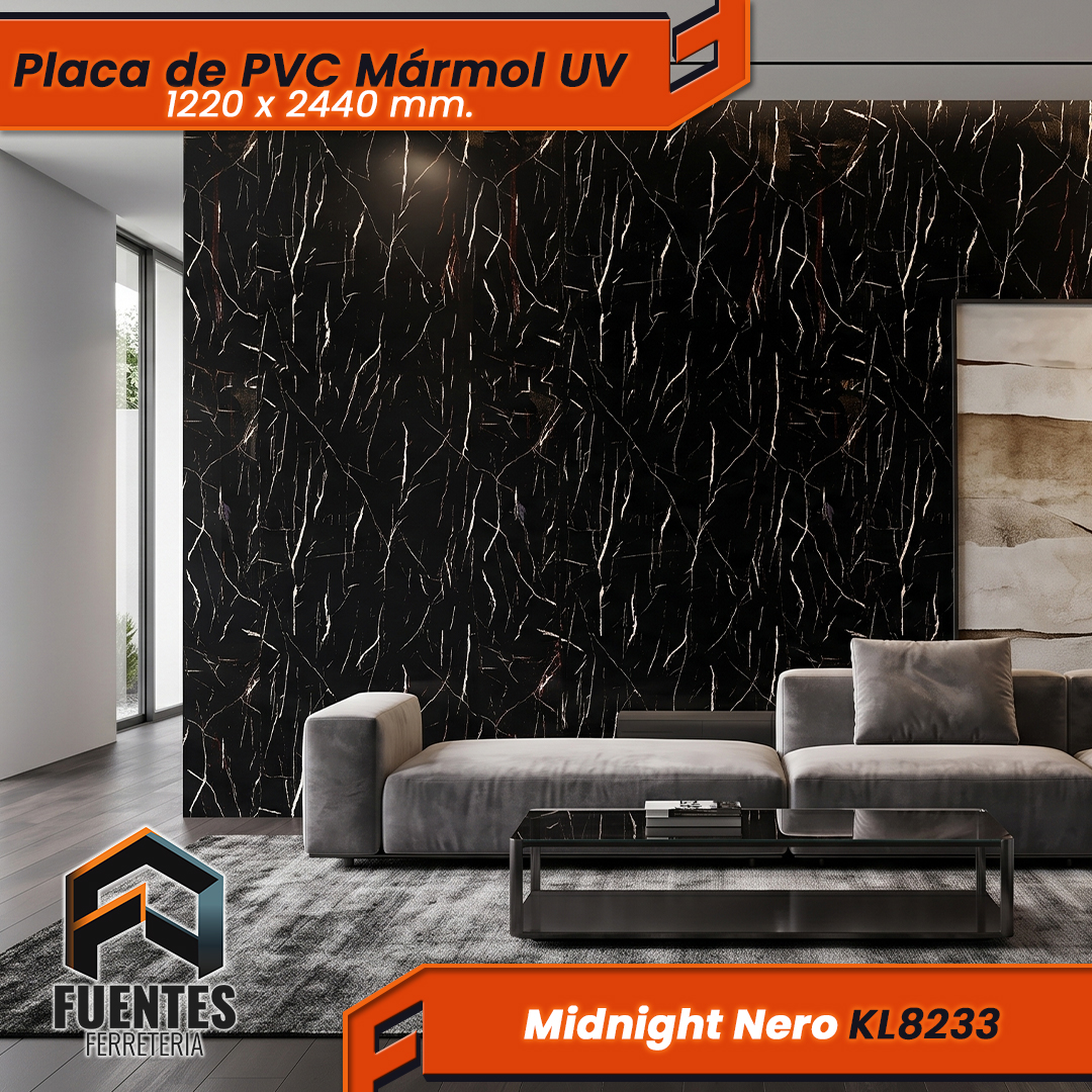 Placa de PVC Midnight Nero KL8233 / 1220 x 2440 mm. - Imagen 3