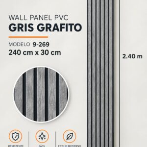WALL PANEL 30X2.40X8.5MM GRAFITO 9-269 (8 UN)