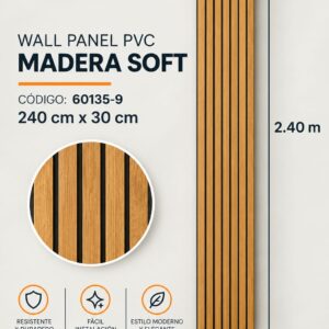 WALL PANEL 30X2.40X8.5MM MADERA SOFT 60135-9 (8 UN)