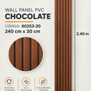 WALL PANEL 30X2.40X8.5MM CHOCOLATE 60253-20 (8 UN)